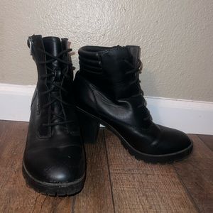 Black booties, size 10